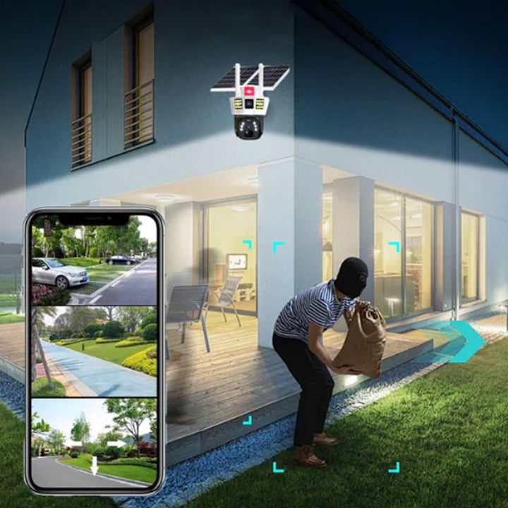 Skanto | 🎦360° smart solovervåkingskamera med tre skjermer✨
