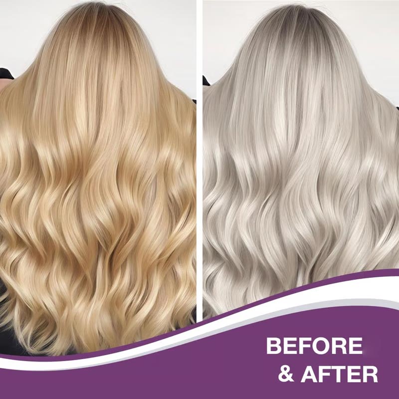 Skanto | Lilla keratinhårmaske - låser farge og nøytraliserer messing- og gule toner for blondt sølvgrått hår med lyse striper