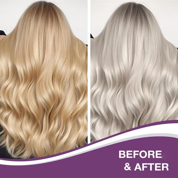 Skanto | Lilla keratinhårmaske - låser farge og nøytraliserer messing- og gule toner for blondt sølvgrått hår med lyse striper