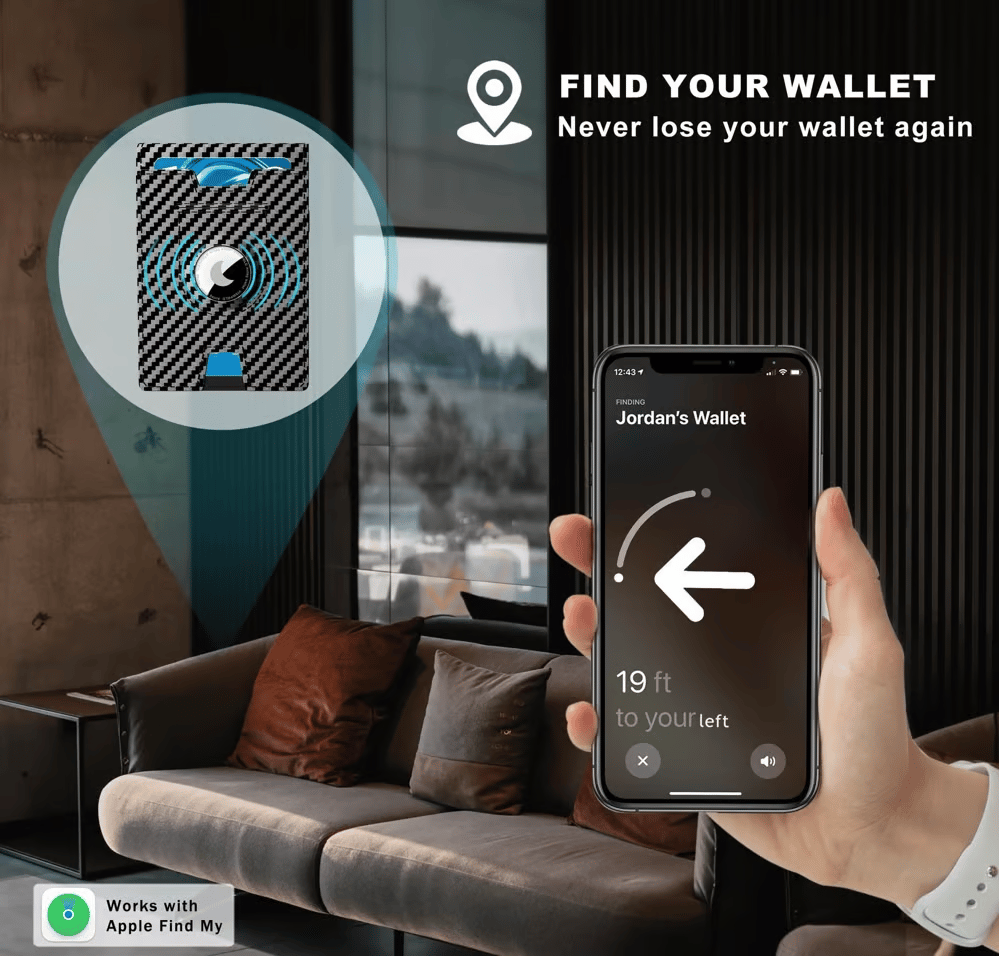 Skanto | 🔥Pop Up aluminiumsveske Pengeklips Slim Leather Slots Kredittkortholdere RFID Blocking Bifold Minimalist Wallet