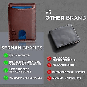 Skanto | 🔥Pop Up aluminiumsveske Pengeklips Slim Leather Slots Kredittkortholdere RFID Blocking Bifold Minimalist Wallet