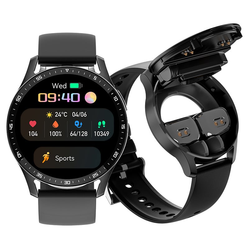 2-i-1 Smartklokke med integrerte hodetelefoner | Skanto