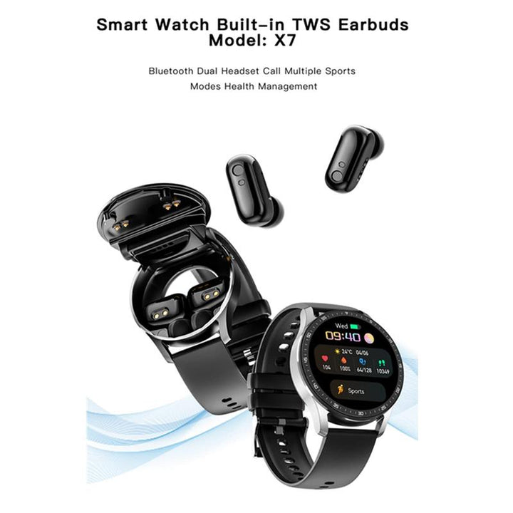2-i-1 Smartklokke med integrerte hodetelefoner | Skanto