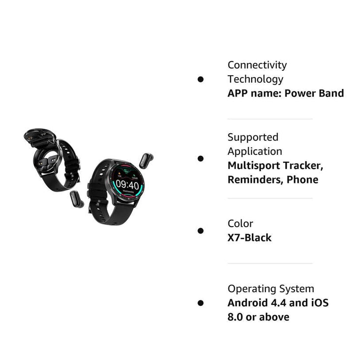2-i-1 Smartklokke med integrerte hodetelefoner | Skanto