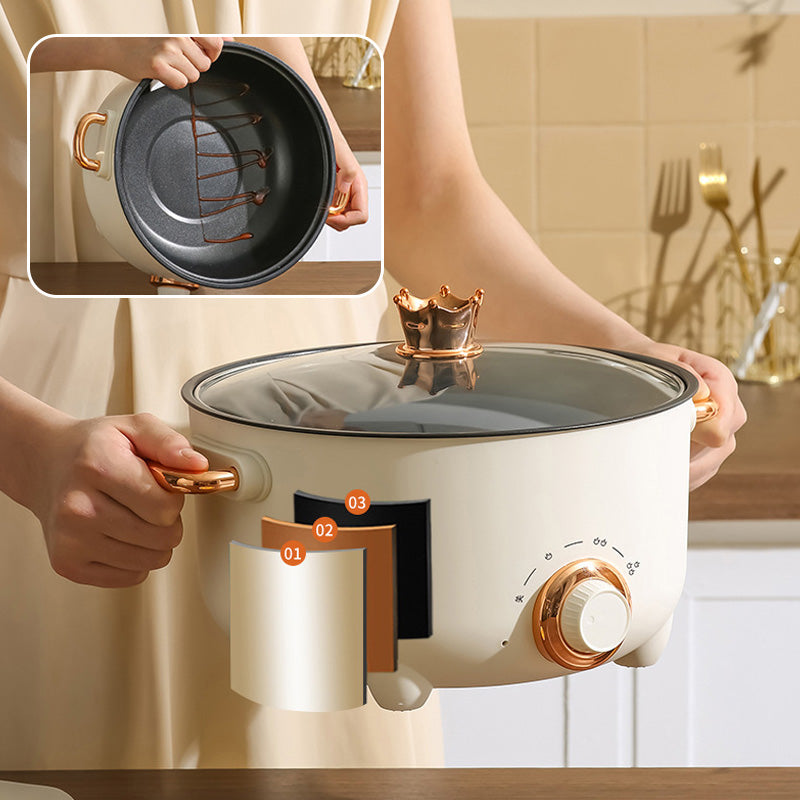Skanto | Multifunksjonell elektrisk non-stick komfyr med dampkoker