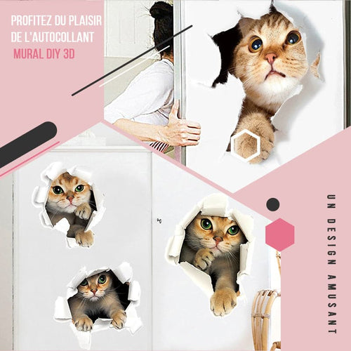 Skanto | 3D-klistremerker med katter og hunder som kan fjernes