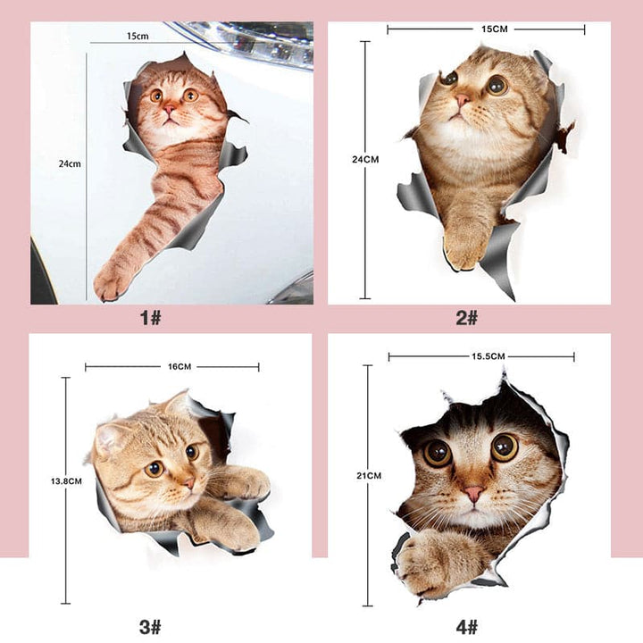 Skanto | 3D-klistremerker med katter og hunder som kan fjernes