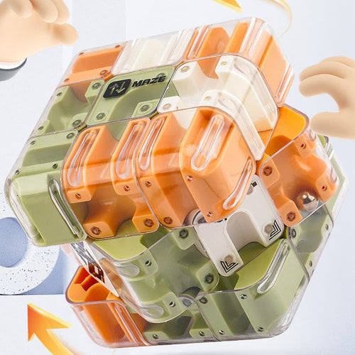3D labyrint kube med metallball | Skanto