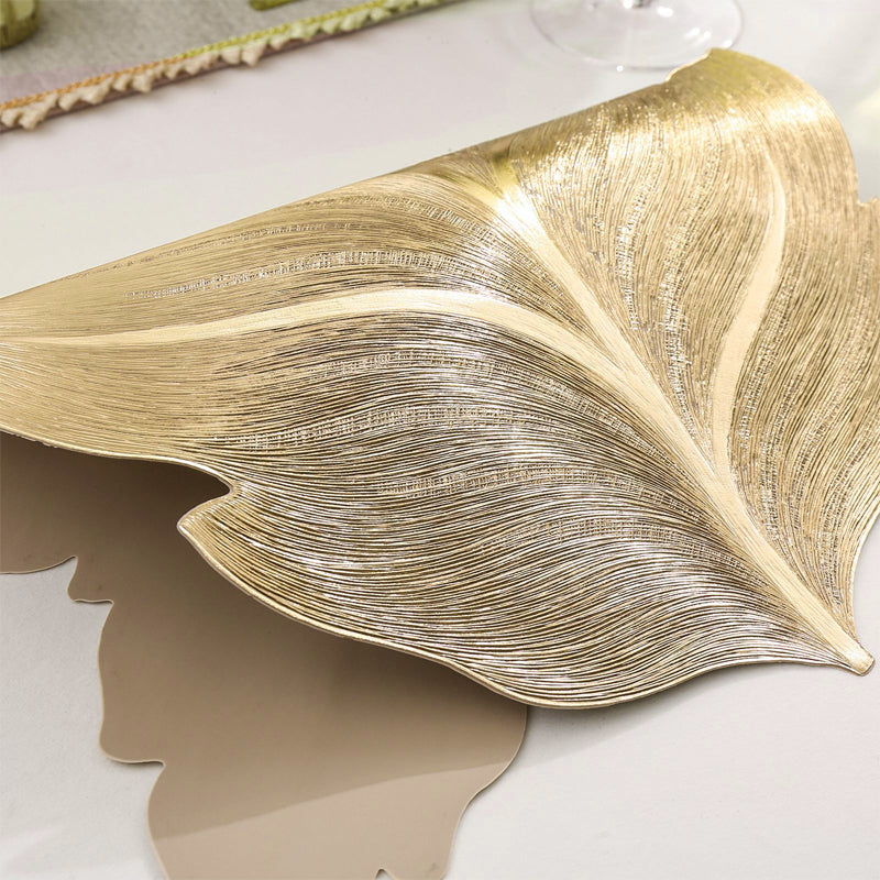 Skanto | Gold Leaf Luksus Bordsmatte – 3D Elegant Bordmatte laget av PVC