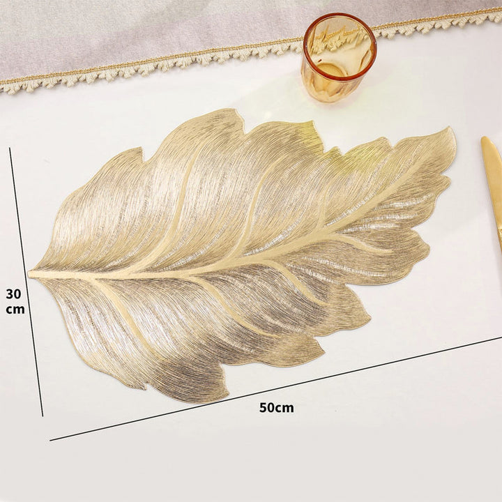 Skanto | Gold Leaf Luksus Bordsmatte – 3D Elegant Bordmatte laget av PVC
