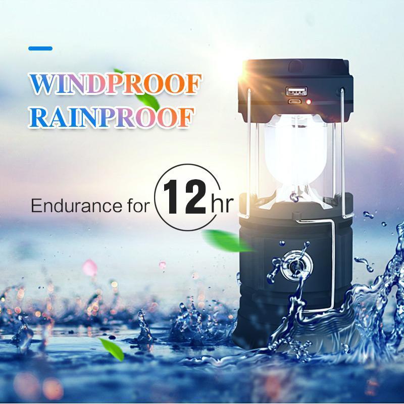 3-i-1 LED campinglampe med flimrende flamme | Skanto