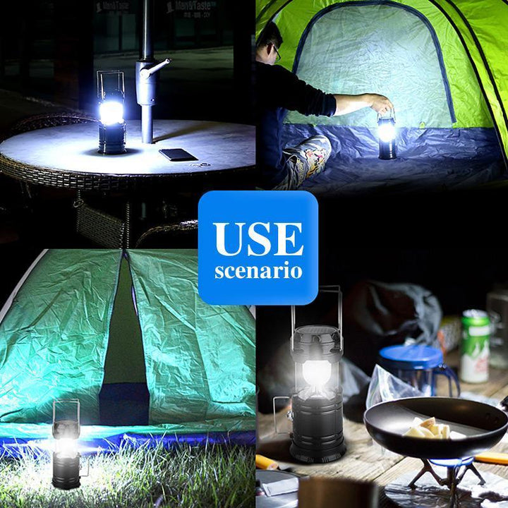 3-i-1 LED campinglampe med flimrende flamme | Skanto