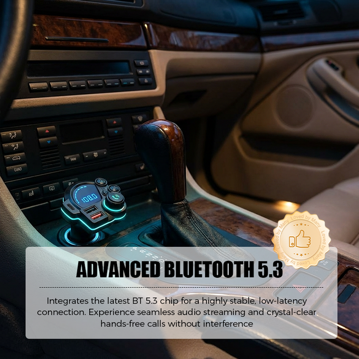 Bil FM-sender Bluetooth 5.3 Dual-USB | Skanto
