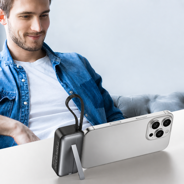 Magnetisk 3-i-1 Powerbank med trådløs lading | Skanto