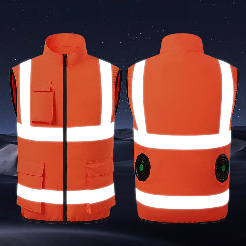 Kjølevest med vifter og reflekterende striper | Skanto