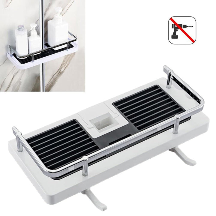 Baderomsreol Caddy for dusjstang, ingen boring Stang dusjreol holder | Skanto