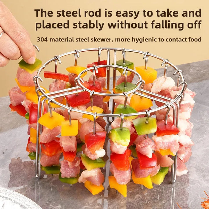 Rustfritt Stål Luftfrityr Kebab Stativ Vertikalt Hengende Spyd Grill | Skanto