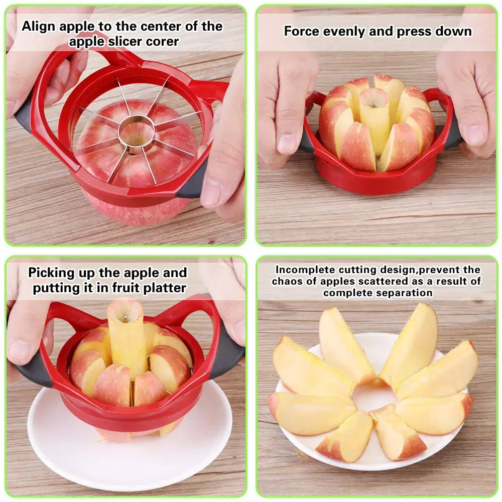 Rustfritt Stål Eple Slicer 8-Blade Ekstra Stor Kjernefjerner og Divider | Skanto
