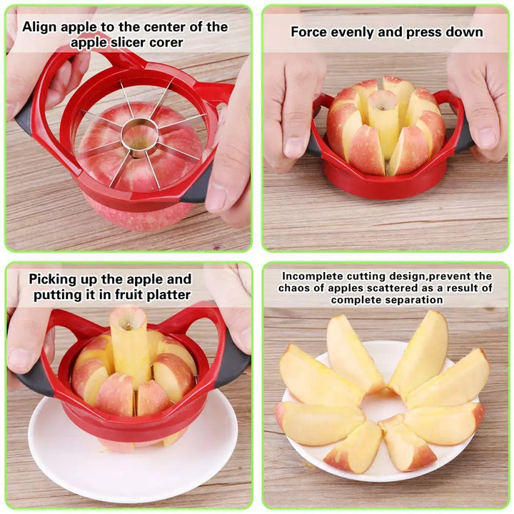 Rustfritt Stål Eple Slicer 8-Blade Ekstra Stor Kjernefjerner og Divider | Skanto