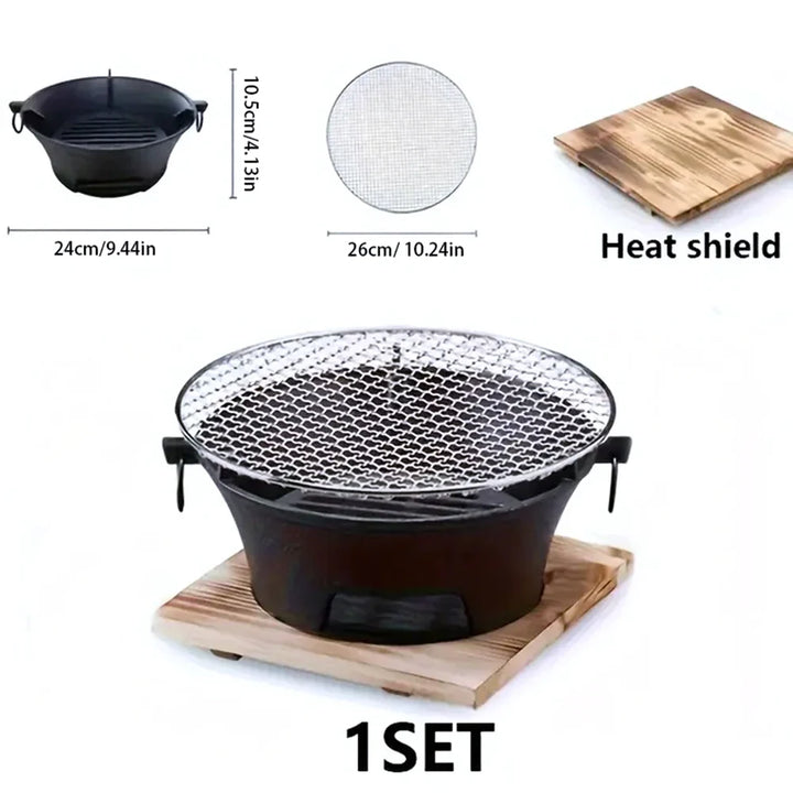 Rustfritt stål BBQ grill bordplate støpejern kullgrill komfyr | Skanto