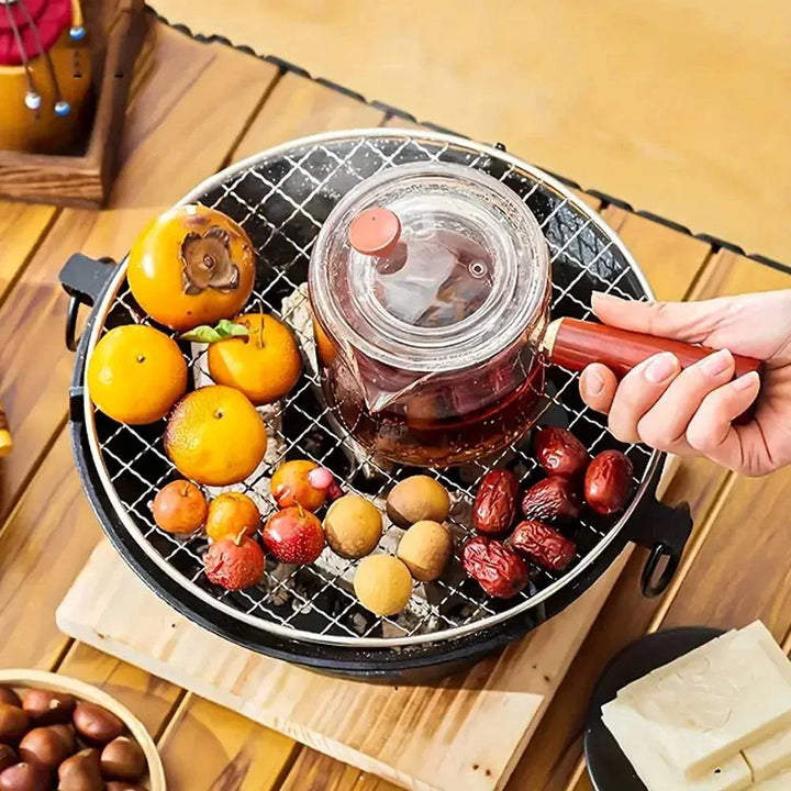 Rustfritt stål BBQ grill bordplate støpejern kullgrill komfyr | Skanto