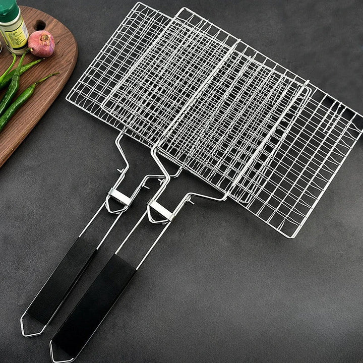 Rustfritt Stål BBQ Nett Non Stick Grilling Kurv Grill Barbecue Verktøy | Skanto