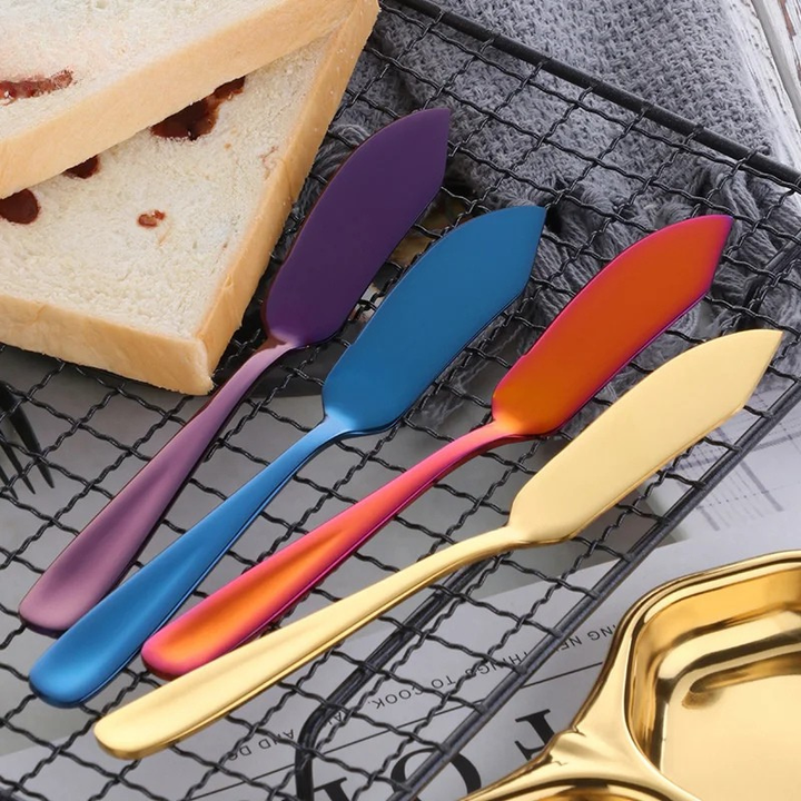 Rustfritt stål smørkniv fargerik dessert syltetøy kremost smører | Skanto