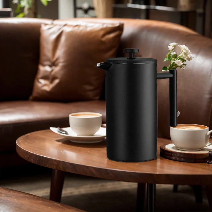 Rustfritt Stål Fransk Press Dobbel Vegg Isolert Kaffe Te Maker | Skanto
