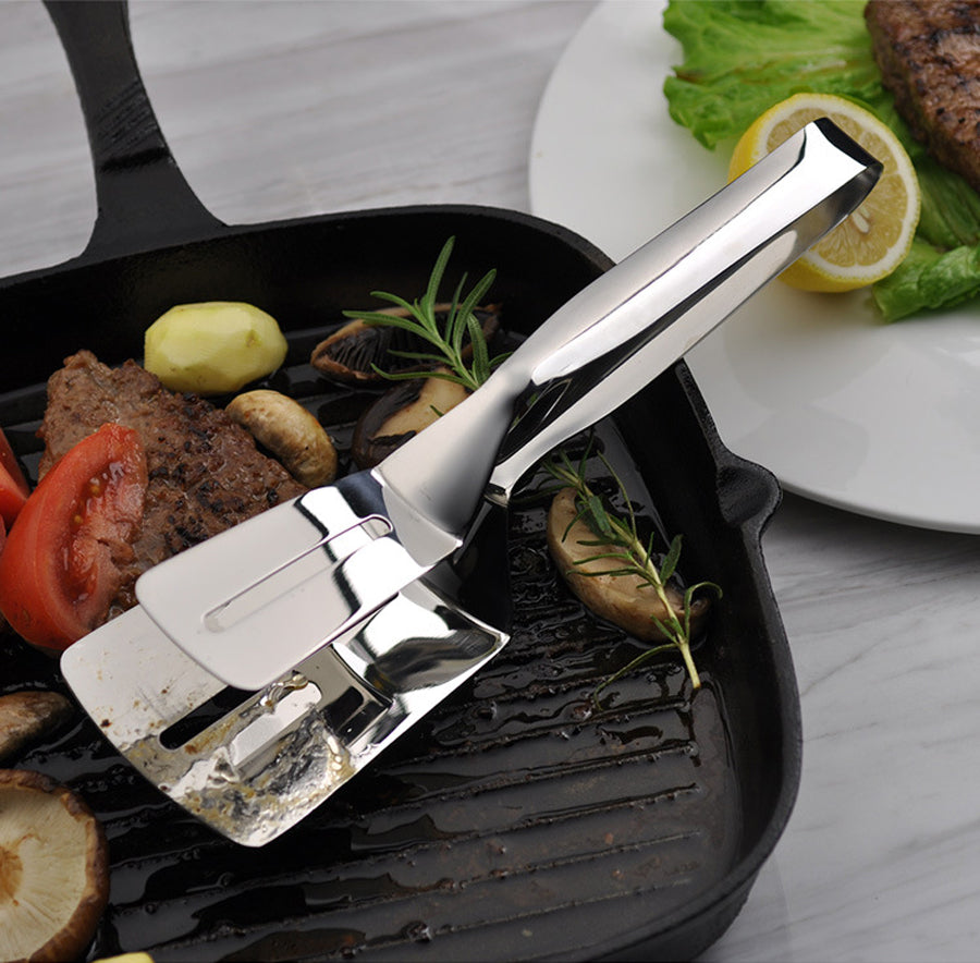 Rustfritt Stål Stekepanne Skuffe Klipp Multifunksjonelle Steak BBQ Tenger | Skanto