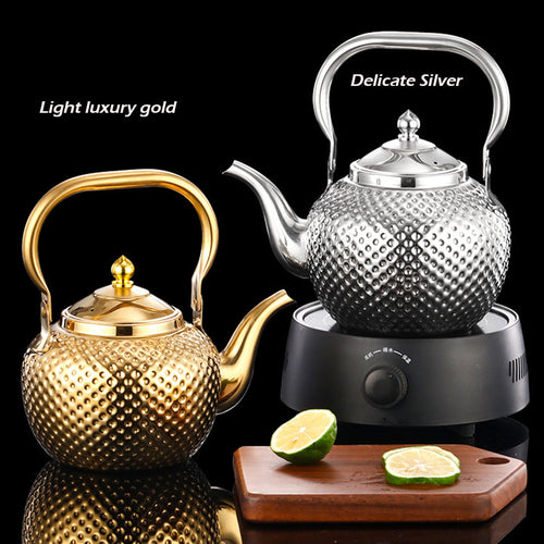 Rustfritt Stål Hammer Tekstur Kokesv kettle med Té Sil | Skanto
