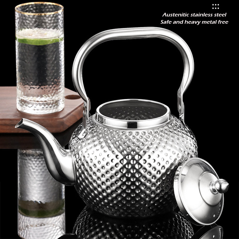 Rustfritt Stål Hammer Tekstur Kokesv kettle med Té Sil | Skanto