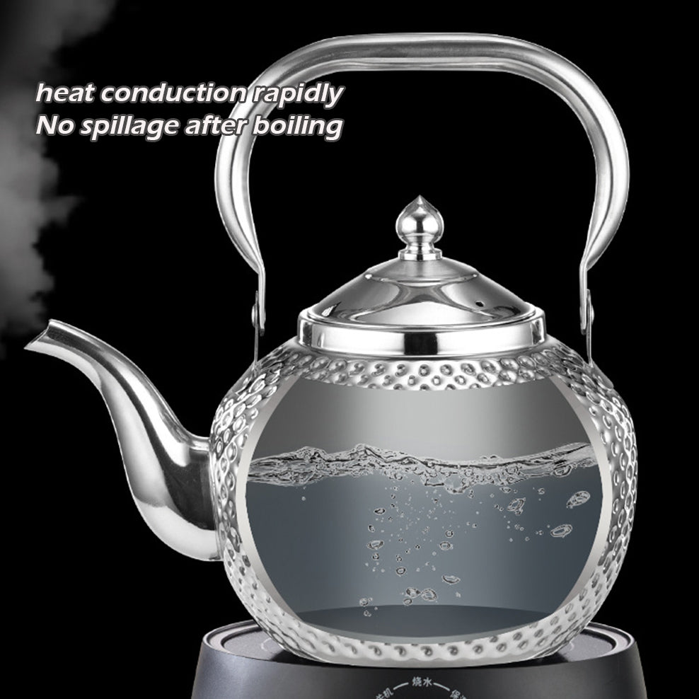 Rustfritt Stål Hammer Tekstur Kokesv kettle med Té Sil | Skanto