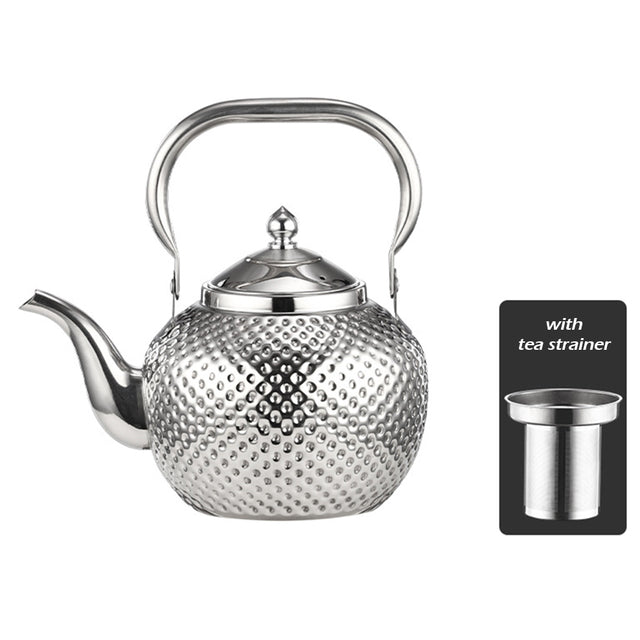 Rustfritt Stål Hammer Tekstur Kokesv kettle med Té Sil | Skanto