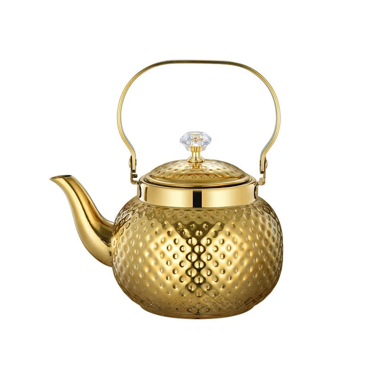 Rustfritt Stål Kjele Hamret Sferisk Teapot med Sil Te-kjeler | Skanto