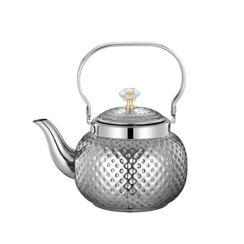 Rustfritt Stål Kjele Hamret Sferisk Teapot med Sil Te-kjeler | Skanto
