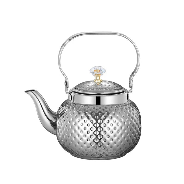 Rustfritt Stål Kjele Hamret Sferisk Teapot med Sil Te-kjeler | Skanto