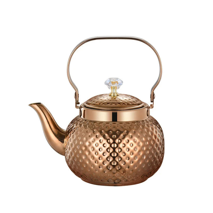 Rustfritt Stål Kjele Hamret Sferisk Teapot med Sil Te-kjeler | Skanto