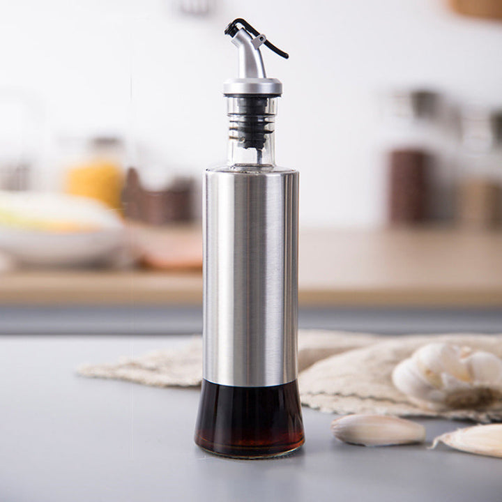 Rustfritt Stål Olje Flaske Glass Kjøkken Krydderlager Dispenser | Skanto
