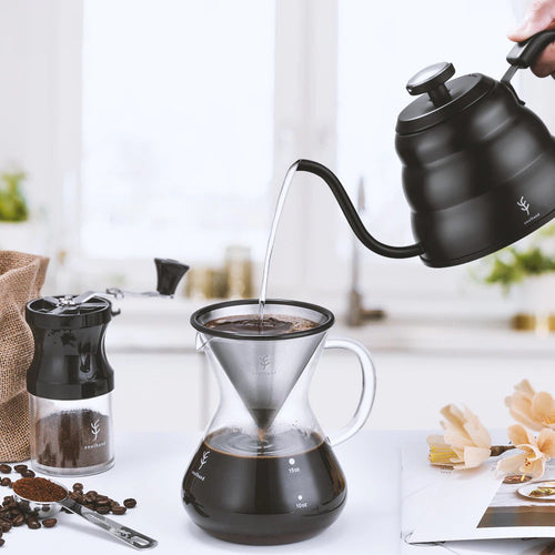 Rustfritt stål pour over kaffekanne dryppkjele med termometer | Skanto