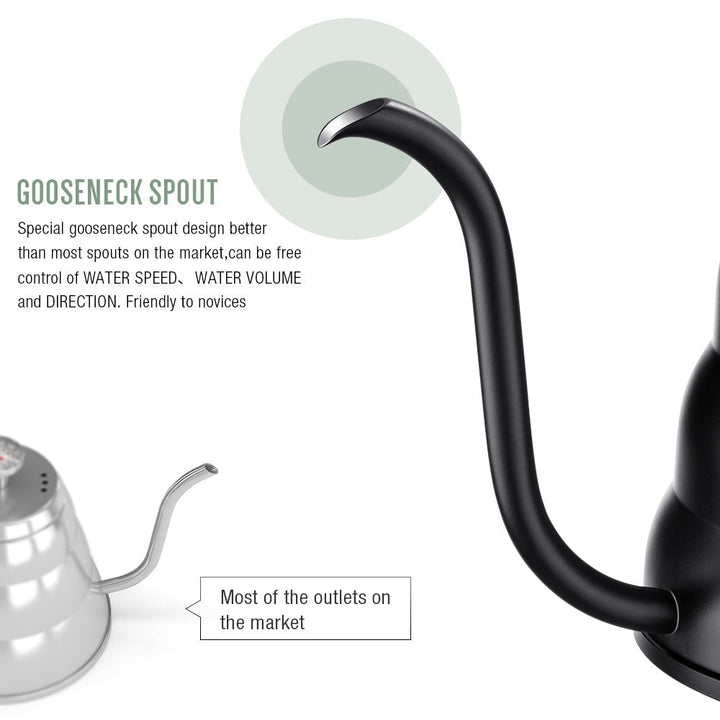 Rustfritt stål pour over kaffekanne dryppkjele med termometer | Skanto