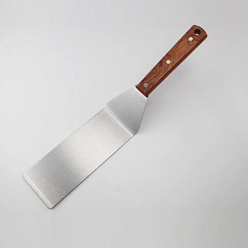 Rustfritt Stål Spatel Skrape med Trehåndtak Grill Flip | Skanto