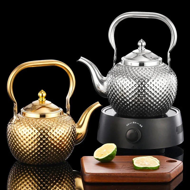 Rustfritt Stål Komfyr Kettle Restaurant Teapot med Avtakbar Infuser | Skanto