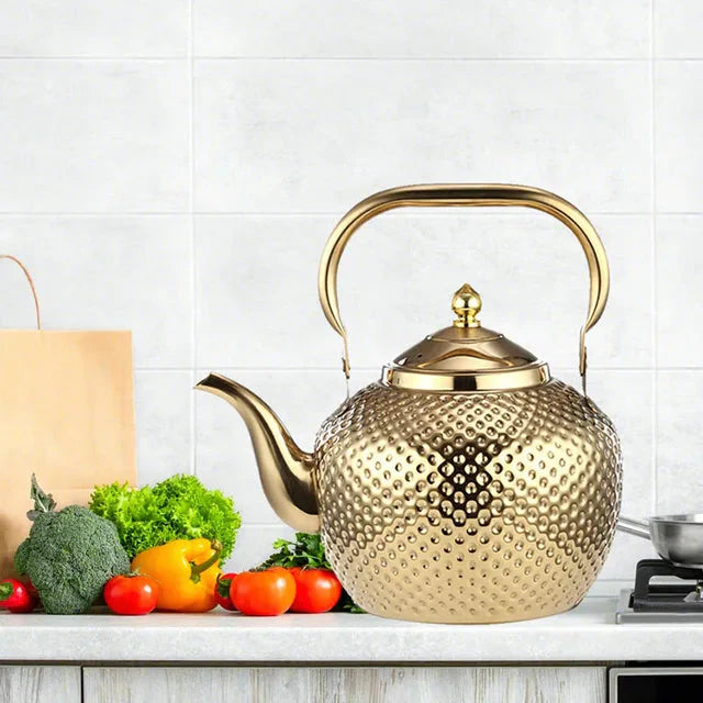 Rustfritt Stål Komfyrkjele Restaurant Teapot med Avtakbar Tefilter | Skanto