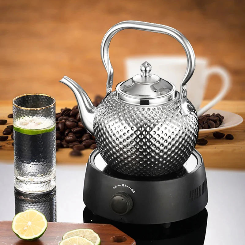 Rustfritt Stål Komfyr Kettle Restaurant Teapot med Avtakbar Infuser | Skanto