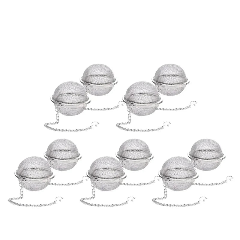 Rustfritt Stål Te Ball Infuser Mesh Løs Te Sil med Kjede | Skanto