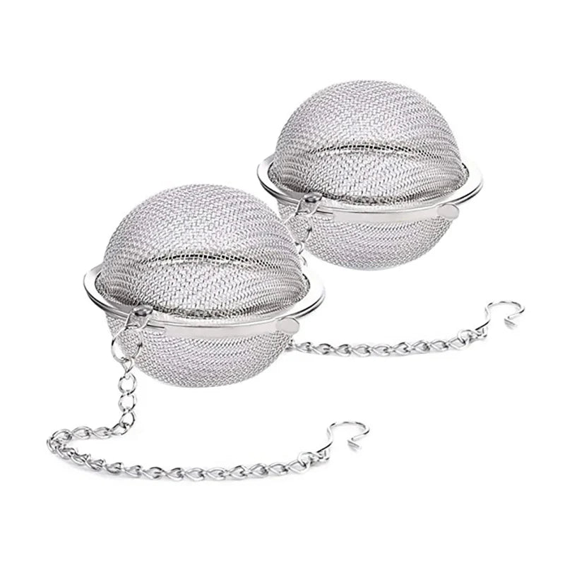 Rustfritt Stål Te Ball Infuser Mesh Løs Te Sil med Kjede | Skanto