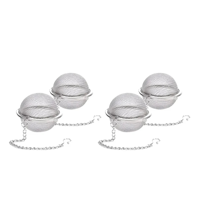 Rustfritt Stål Te Ball Infuser Mesh Løs Te Sil med Kjede | Skanto