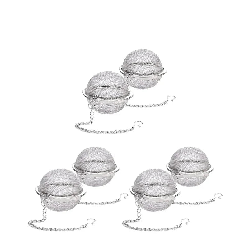 Rustfritt Stål Te Ball Infuser Mesh Løs Te Sil med Kjede | Skanto