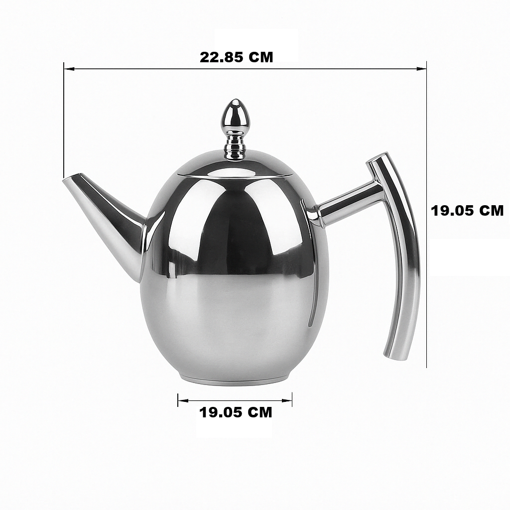 Skanto | Rustfritt Stål Teapot med Sil - TeaElegance