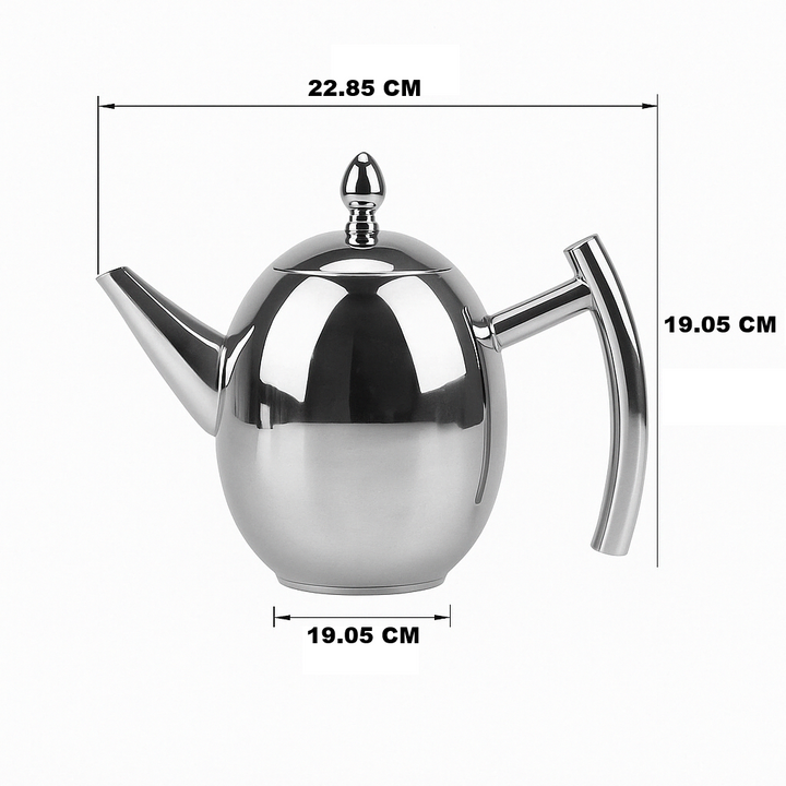 Skanto | Rustfritt Stål Teapot med Sil - TeaElegance